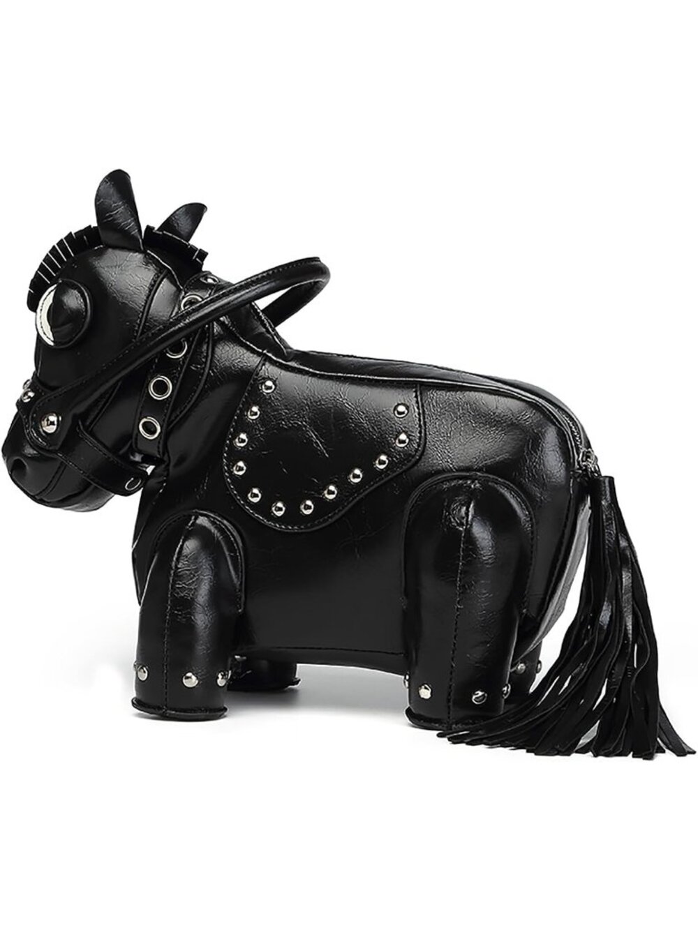 Women's Black Horse Animal Shape Waterproof Luxurious Surface Crossbody Bag